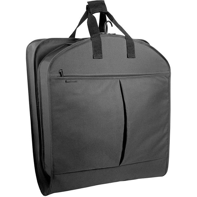 WallyBags Heavy Duty Travel Garment Bag with Pockets, Black, 40-inch