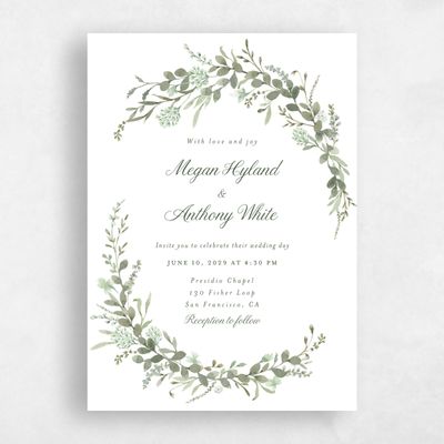 Dark Olive, Green Wedding Invitation - Nektar Portrait