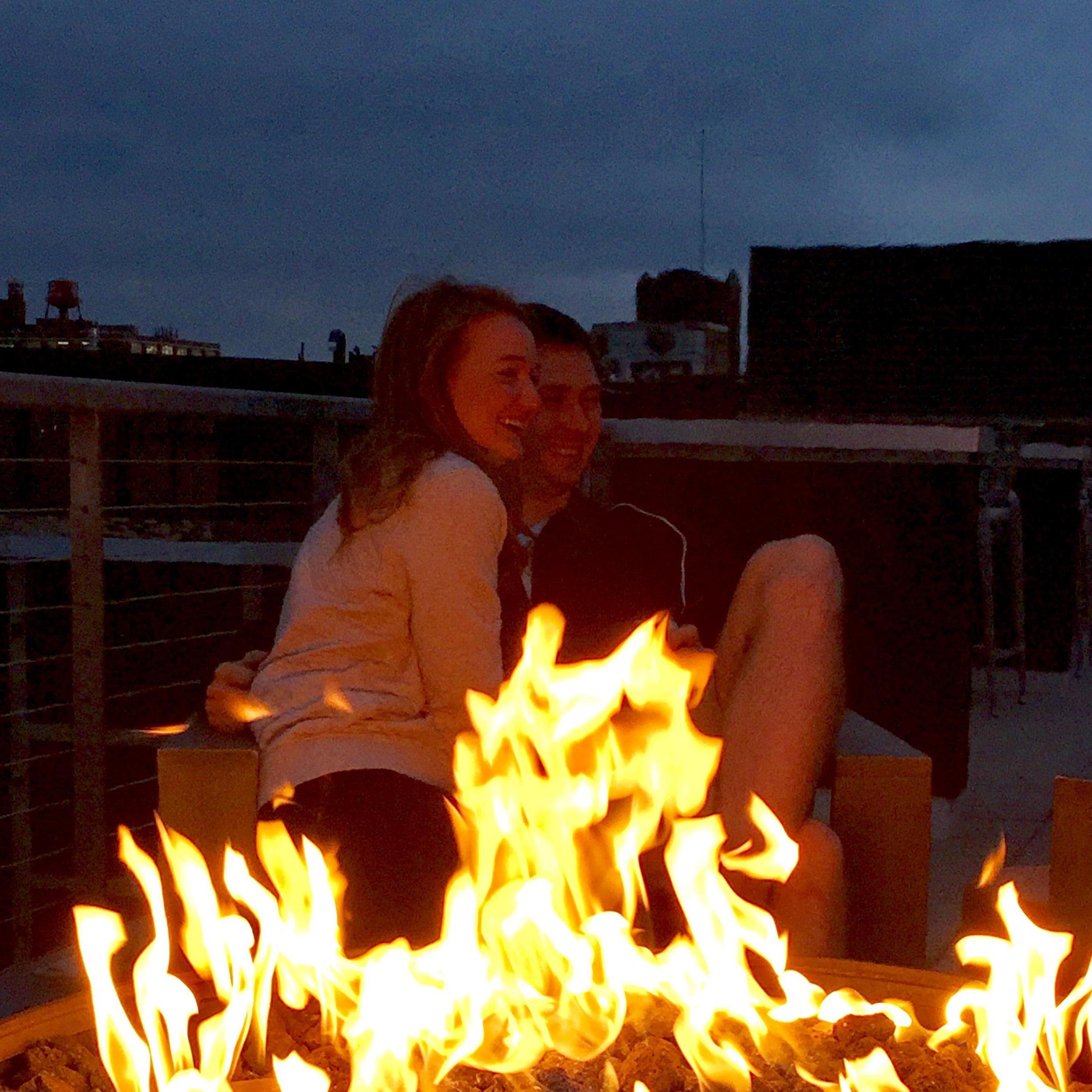 Many nights spent around the fire pit at Rachel's North Loop apartment.