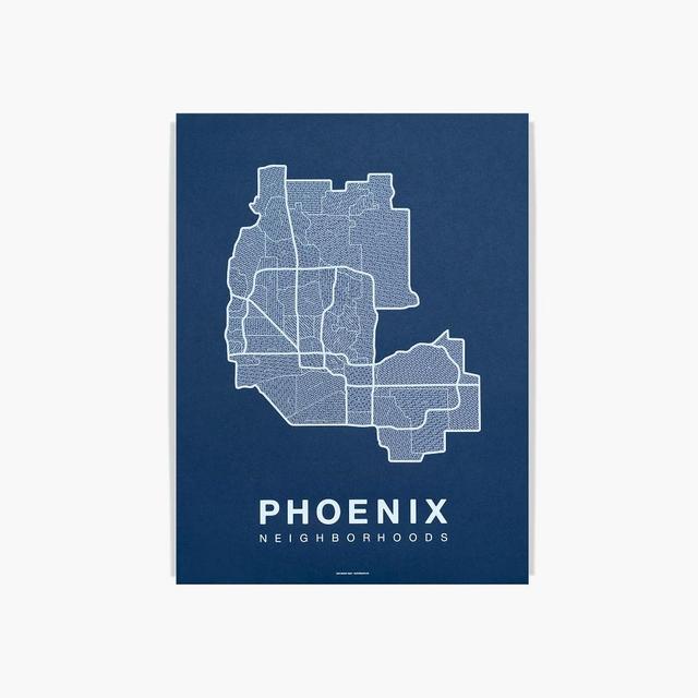 Native Maps, Phoenix, Medium, White + Navy