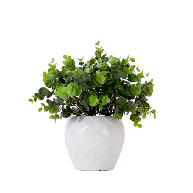 Nearly Natural 11-in Artificial Boxwood Plant with Decorative Planter
