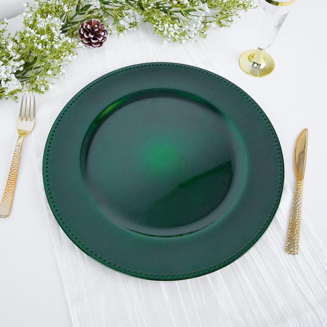 Efavormart 6 pcs 13" Hunter Round Charger Plates for Tabletop Decor Holiday Wedding Catering Event Decoration