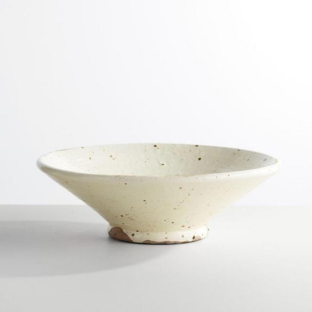 Terra Cotta Speckled Vase, White, Bowl, 5"H