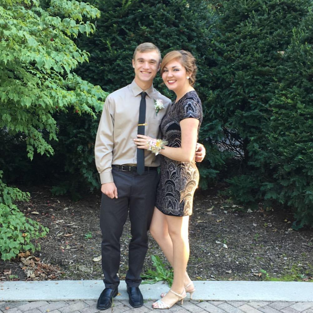 Gabe's senior homecoming... their first dance together. -October 2016