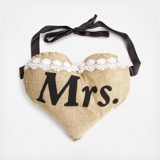 Burlap Fabric Chair Sign for Bride
