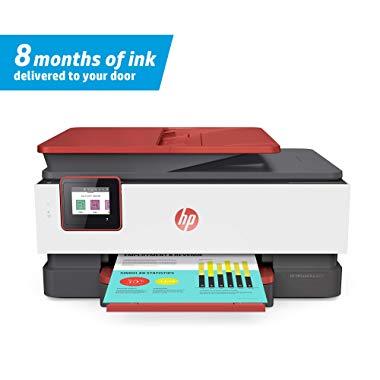 HP OfficeJet Pro 8035 All-in-One Wireless Printer - Includes 8 Months of Ink Delivered to Your Door, Smart Home Office Productivity - Coral (4KJ65A)