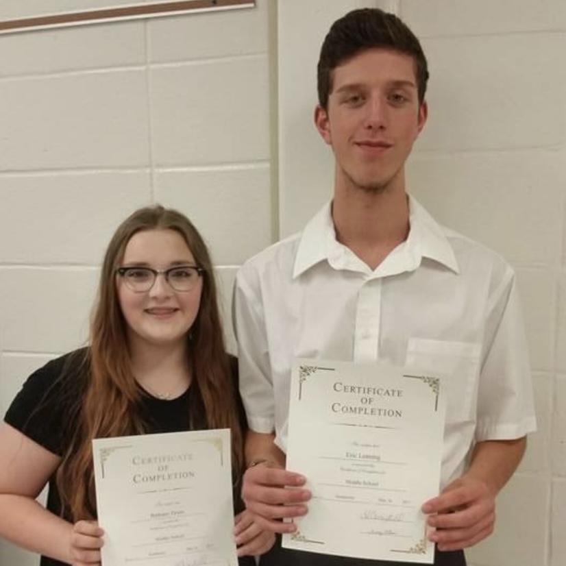Celebrating our 8th grade graduation together!