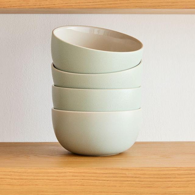 Aaron Probyn Kaloh Dinnerware Meal Bowl Celadon Speckled Set of 4