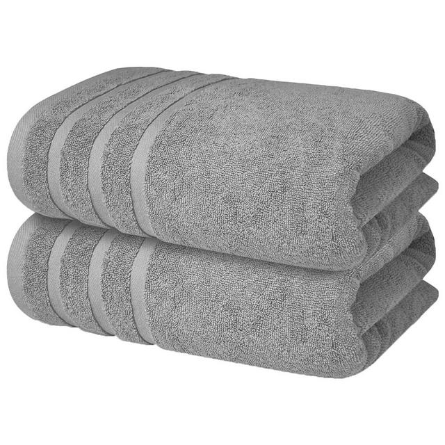Premium Grey Bath Towels - 700 GSM 100% Cotton 27x54 Inches Pack of 2 Bathroom Towels – Ultra Soft and Highly Absorbent Hotel and Spa Quality Bath Towels for Bathroom by Infinitee Xclusvies
