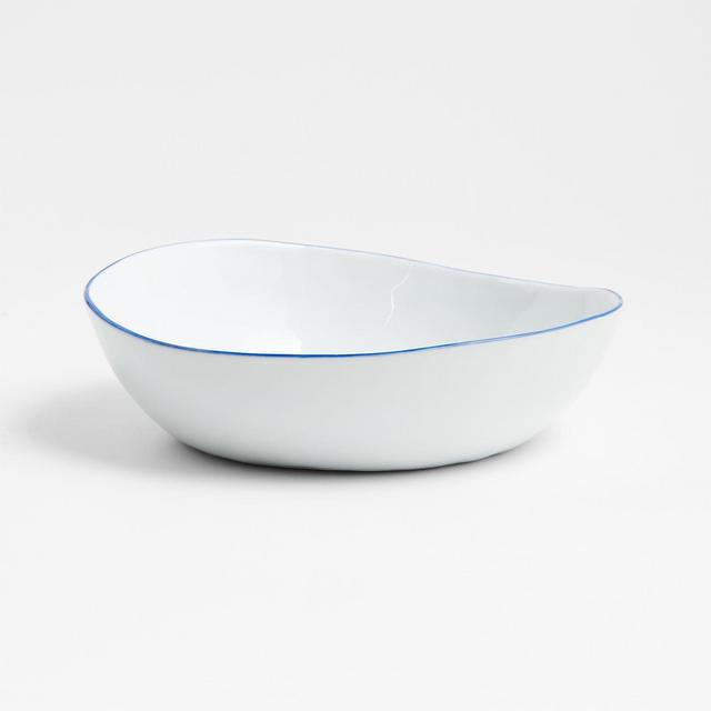 Mercer Blue Rim Low Bowls, Set of 8