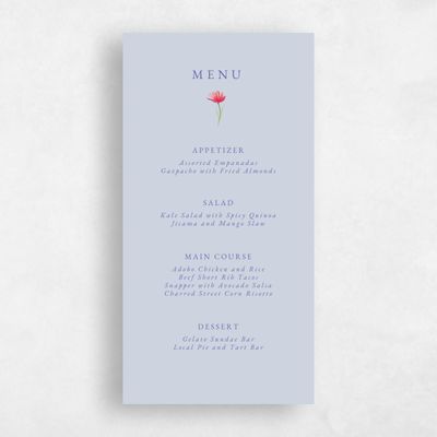 Sweet Blue Wedding Menu - Dolce