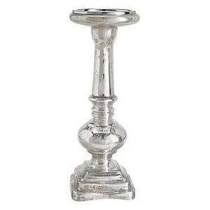 Antique Mercury Glass Pillar Holder, Mercury - Large