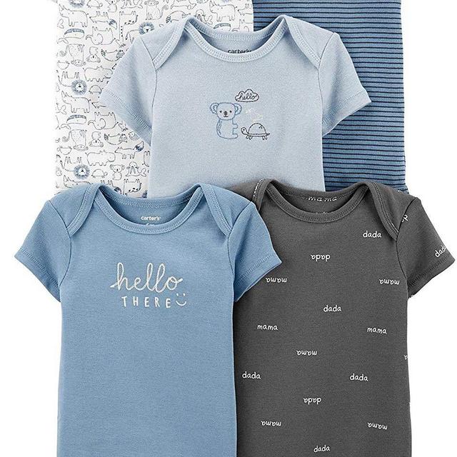 Carter's Baby Boys' 5-Pack Original Bodysuits, Sleeveless, Snuggle is Real