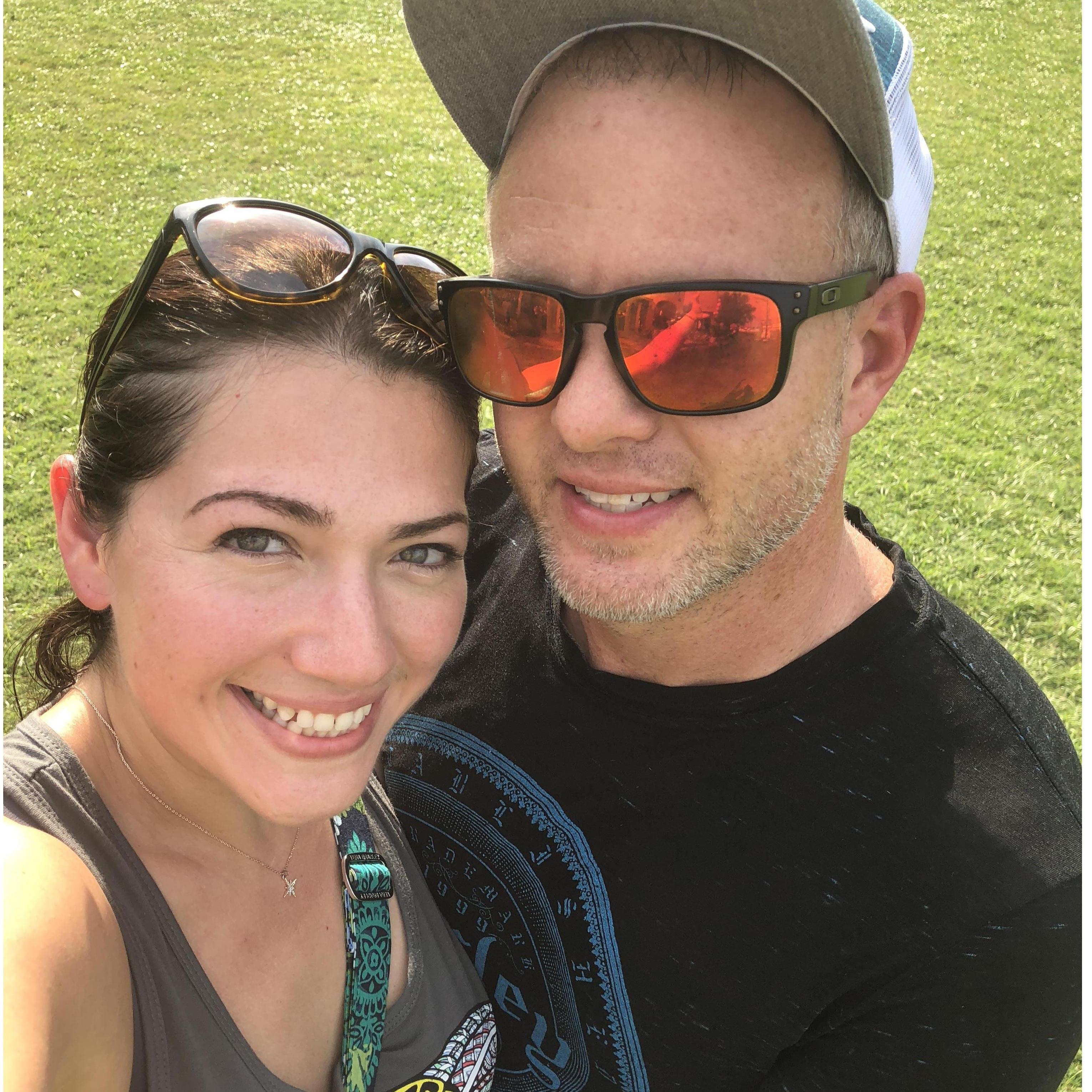 At one of many concerts we’ve been to....We love being a couple of music lovers!