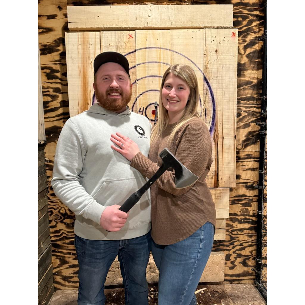 The night he popped the question! March 22, 2024. PC: Kirsten McCarthy | Location: Denim Axe Co.