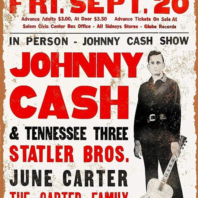 Ylens Johnny Tin Sign 1968 Cash in Virginia Vintage Metal Signs 8 x 12 Inches