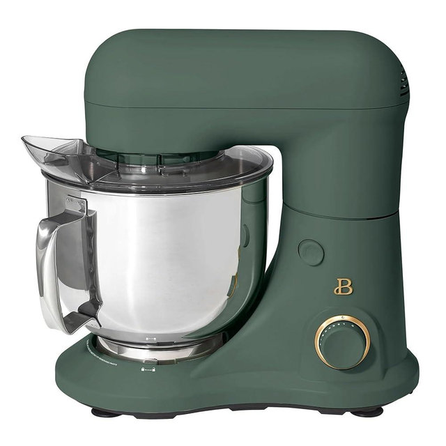 Beautiful 5.3 Qt Stand Mixer with Tilt-Head, Lightweight & Powerful, 12 Speed Settings, 300W Motor, Includes Beater, Whisk, Dough Hook & Splash Shield, Dishwasher Safe (Thyme Green)