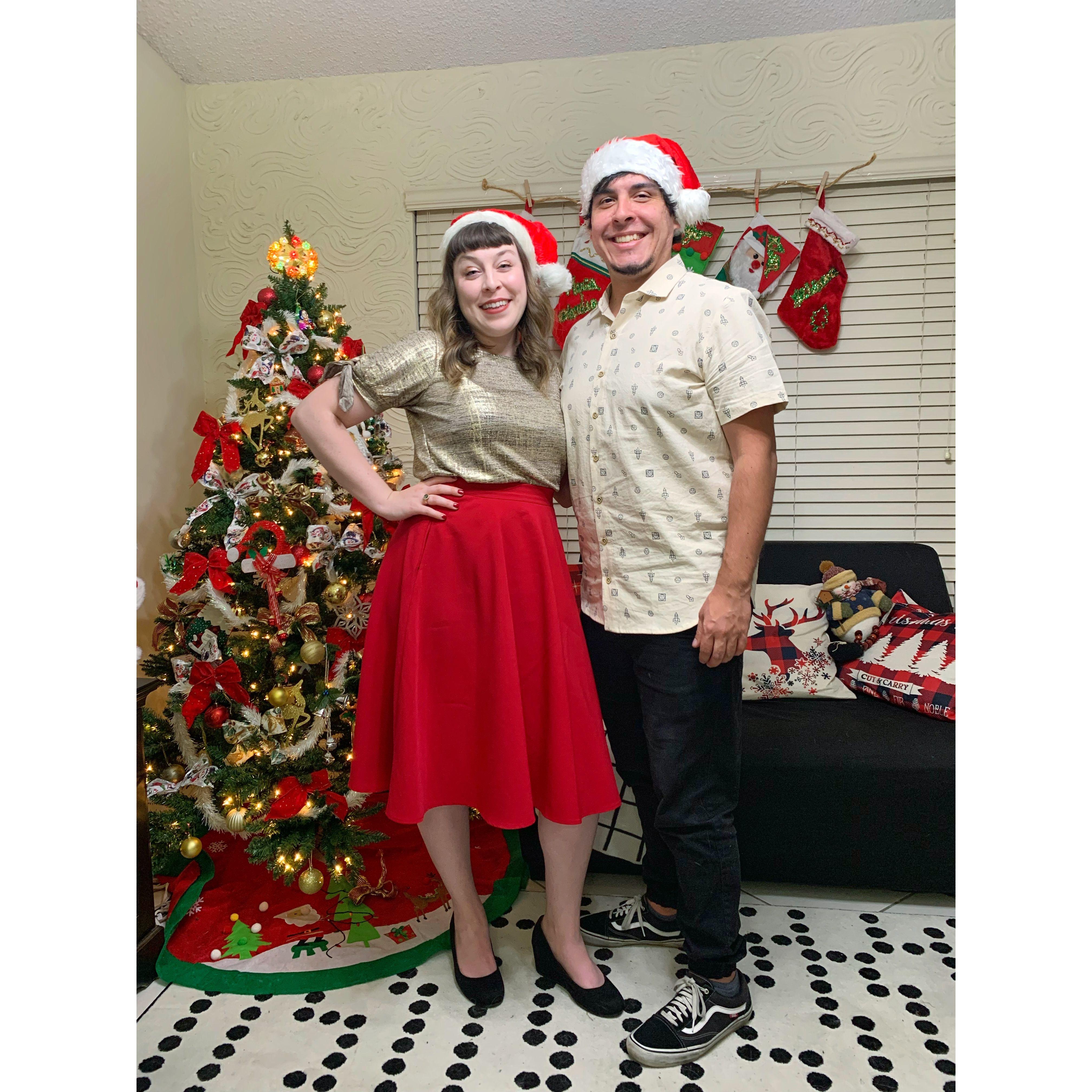Christmas at Diego's family's home.