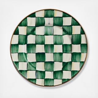 Emerald Check Enamel Salad Plate