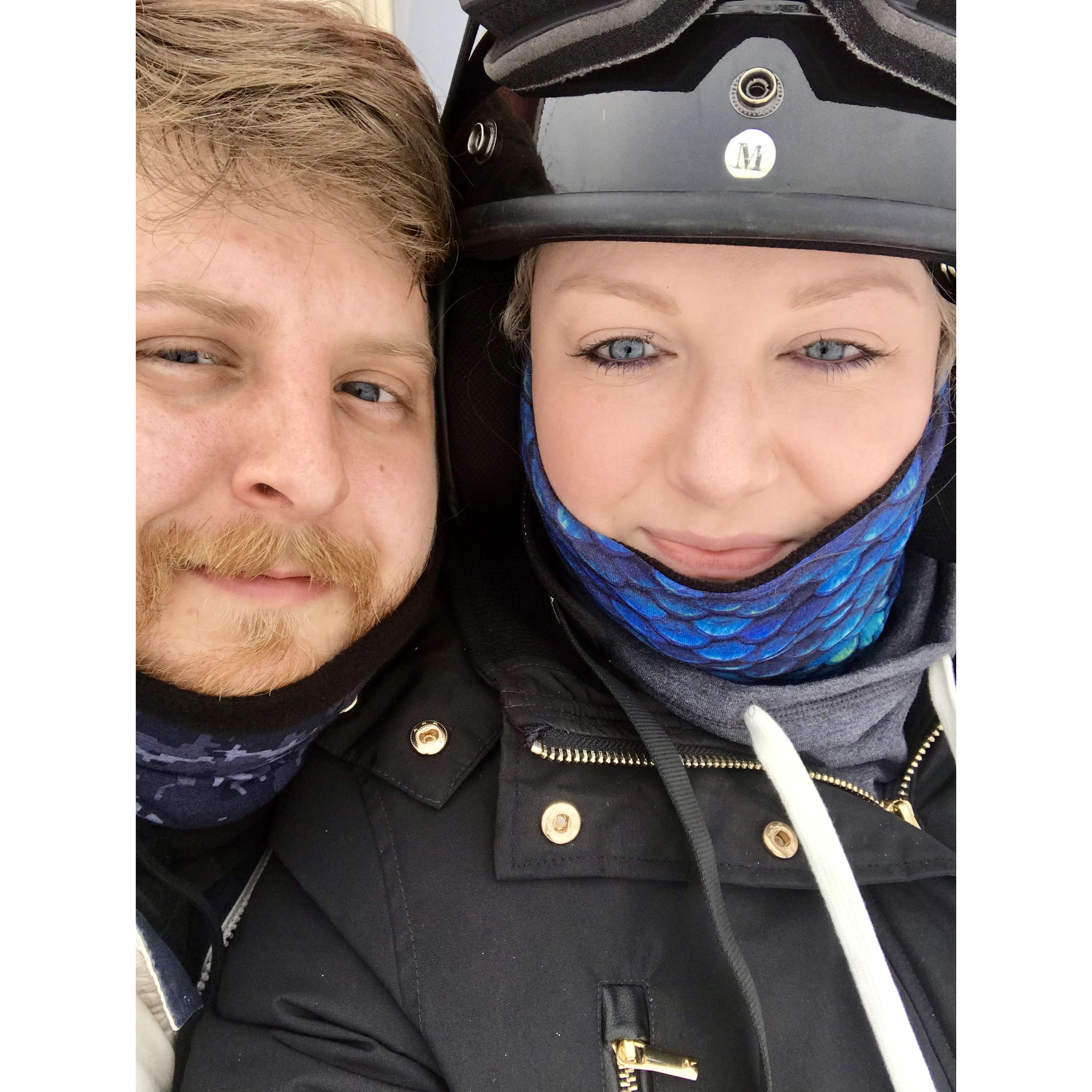 Snowmobiling in the Rockies.