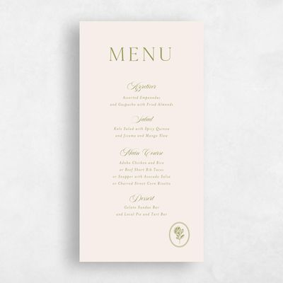 Marsh Green Wedding Menu - Grandiflora