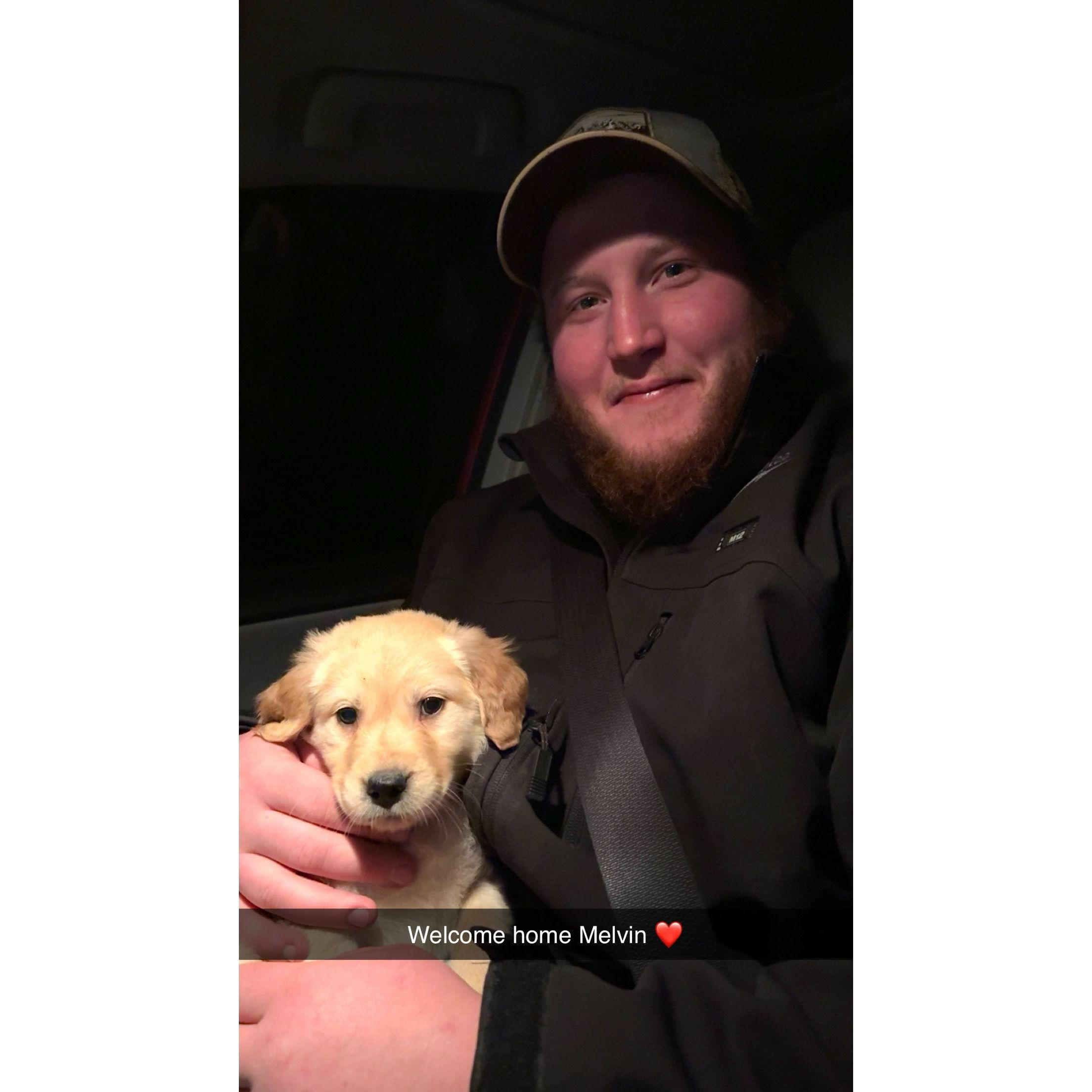 The day we brought home Melvin!💗