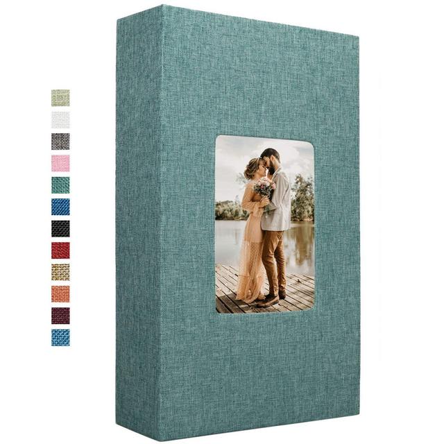 Vienrose Linen Photo Album 300 Pockets for 4x6 Photos Fabric Cover Photo Books Slip-in Picture Albums Wedding Family Anniversary Baby