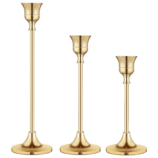 Candlestick Holders,Taper Candle Holder for Candlesticks Gold Brass Vintage Candle Stick Candle Holder Candelabra Candle Holder for Fireplace Party Dining Home