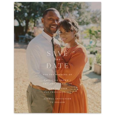 Linen, Orange Wedding Digital Save the Date - Alires Photo