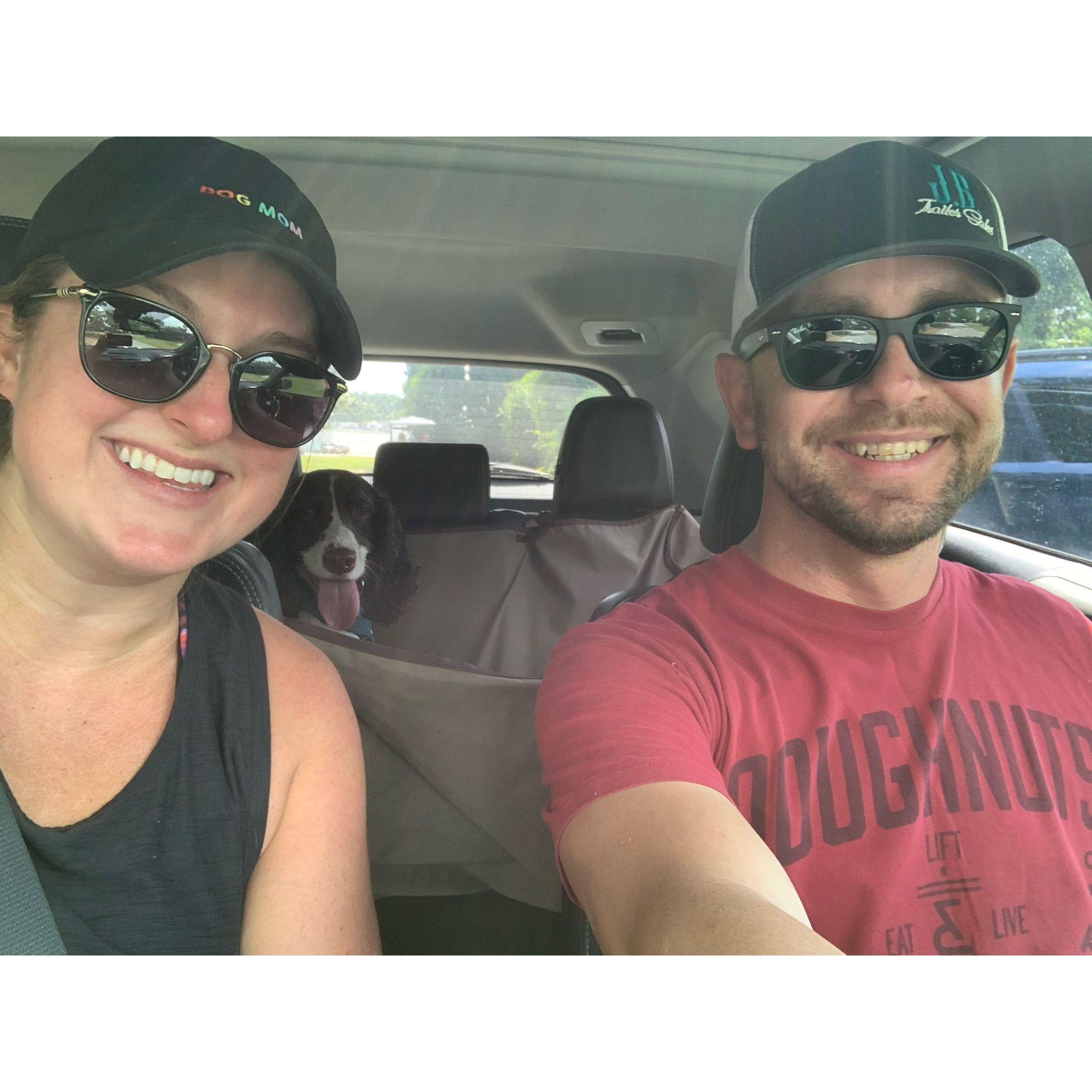 Our little family on the way to the dog park
