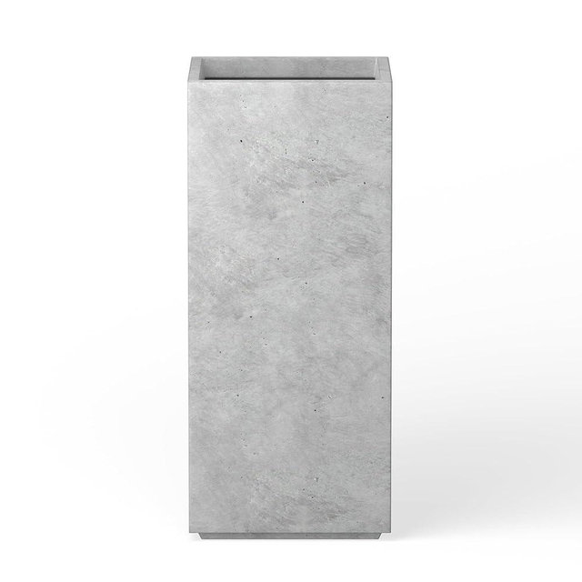 Kante 27.6" H Tall Rectangular Concrete Planter, Modern Square Diameter Plant Pot with Drainage Hole and Rubber Plug for Indoor Outdoor Home Patio Garden, Natural Concrete