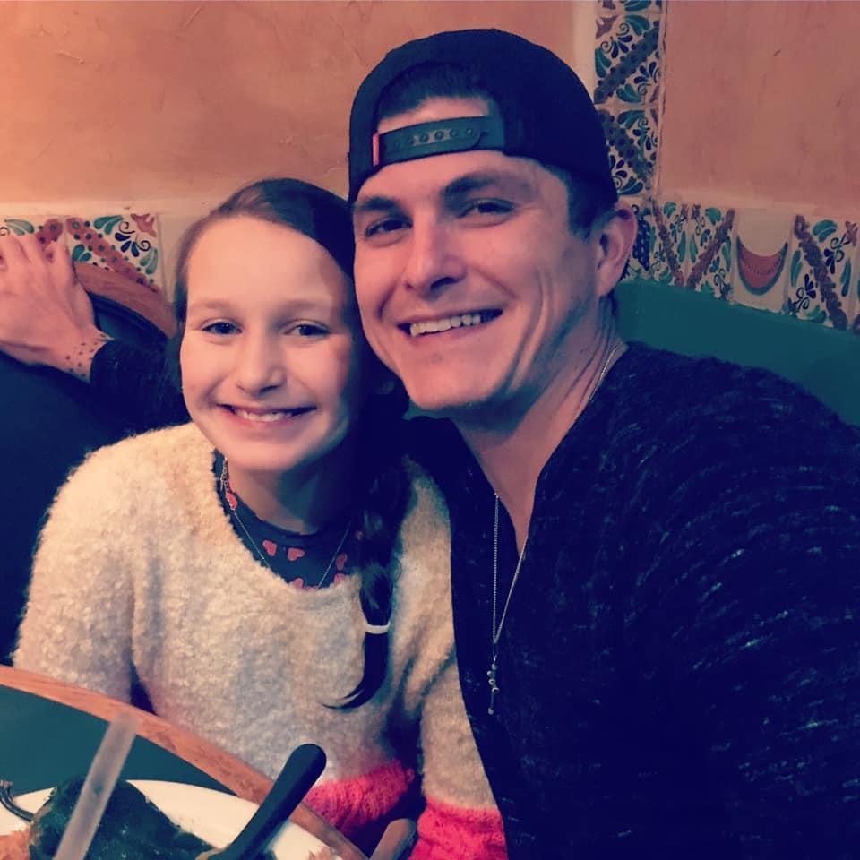 Lilly and Austin at his birthday dinner