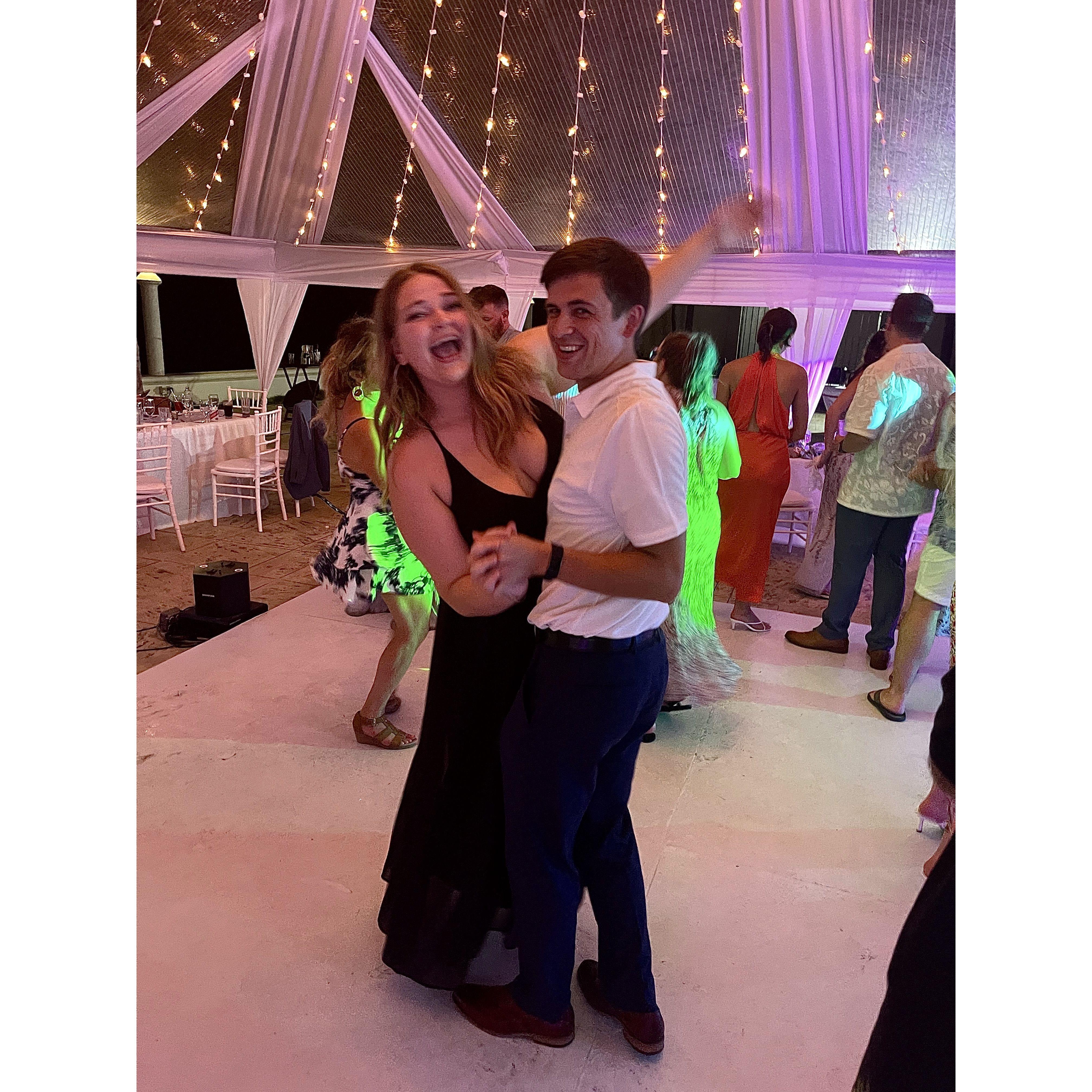 2021 - enjoying a dance + candid snap at Nicole's wedding in Jamaica (truly an inspiration for our ~destination wedding~).