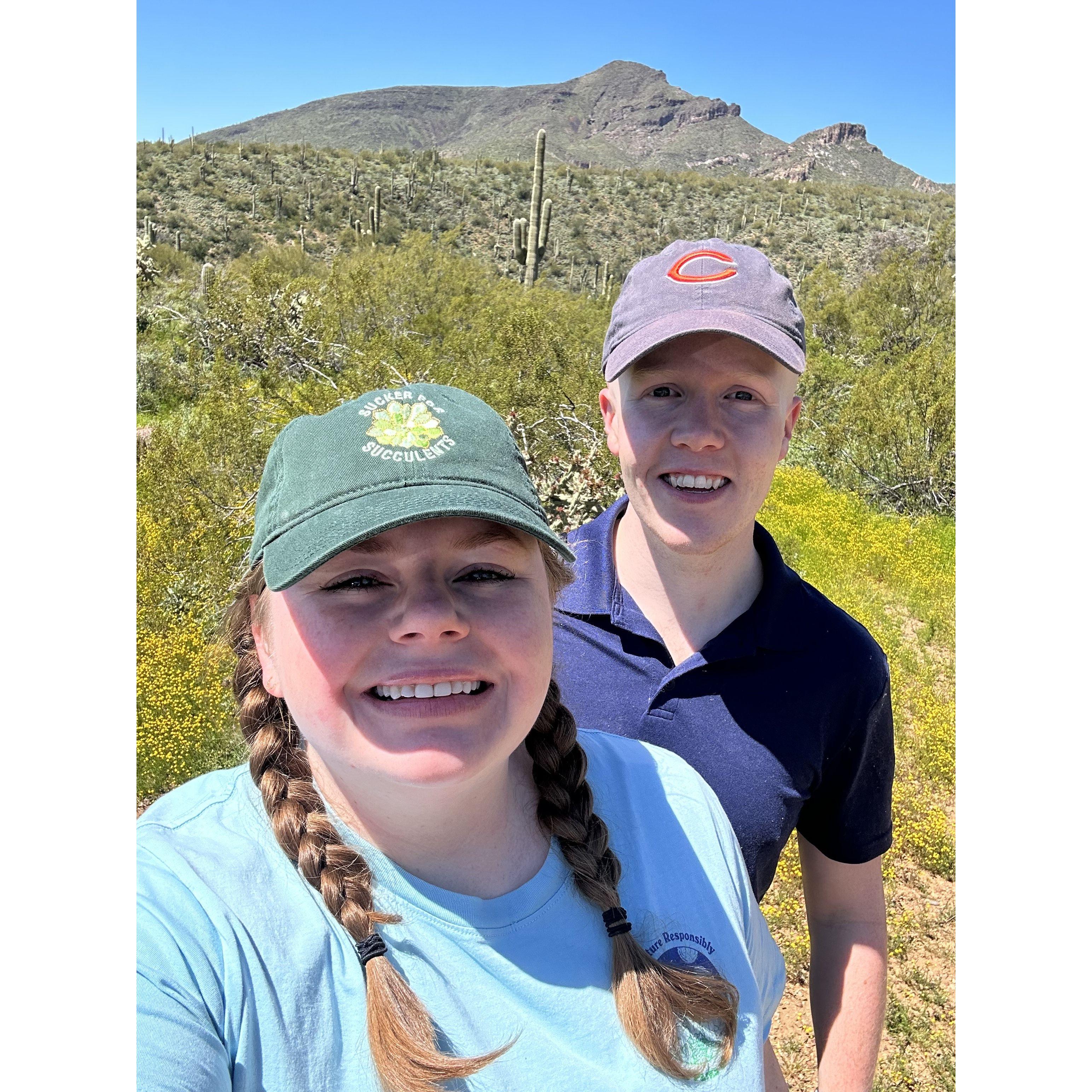 Hiking up in Cave Creek in March 2023
