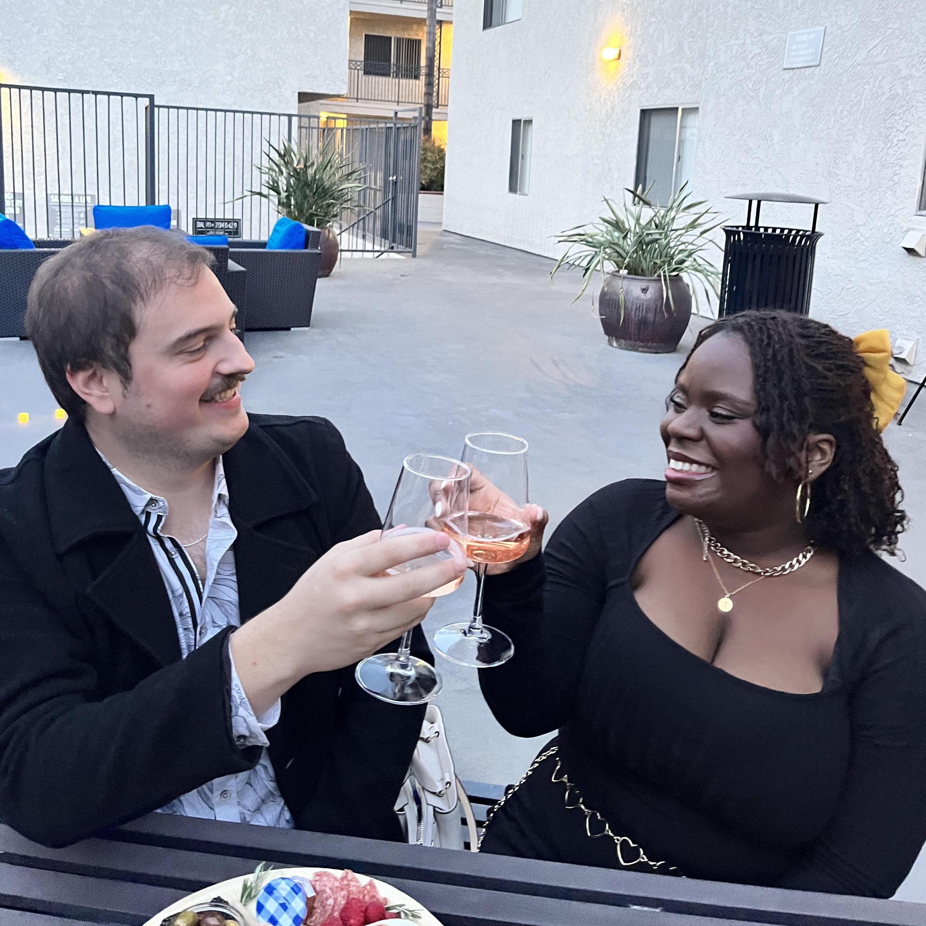 Cheers to the newly engaged couple!