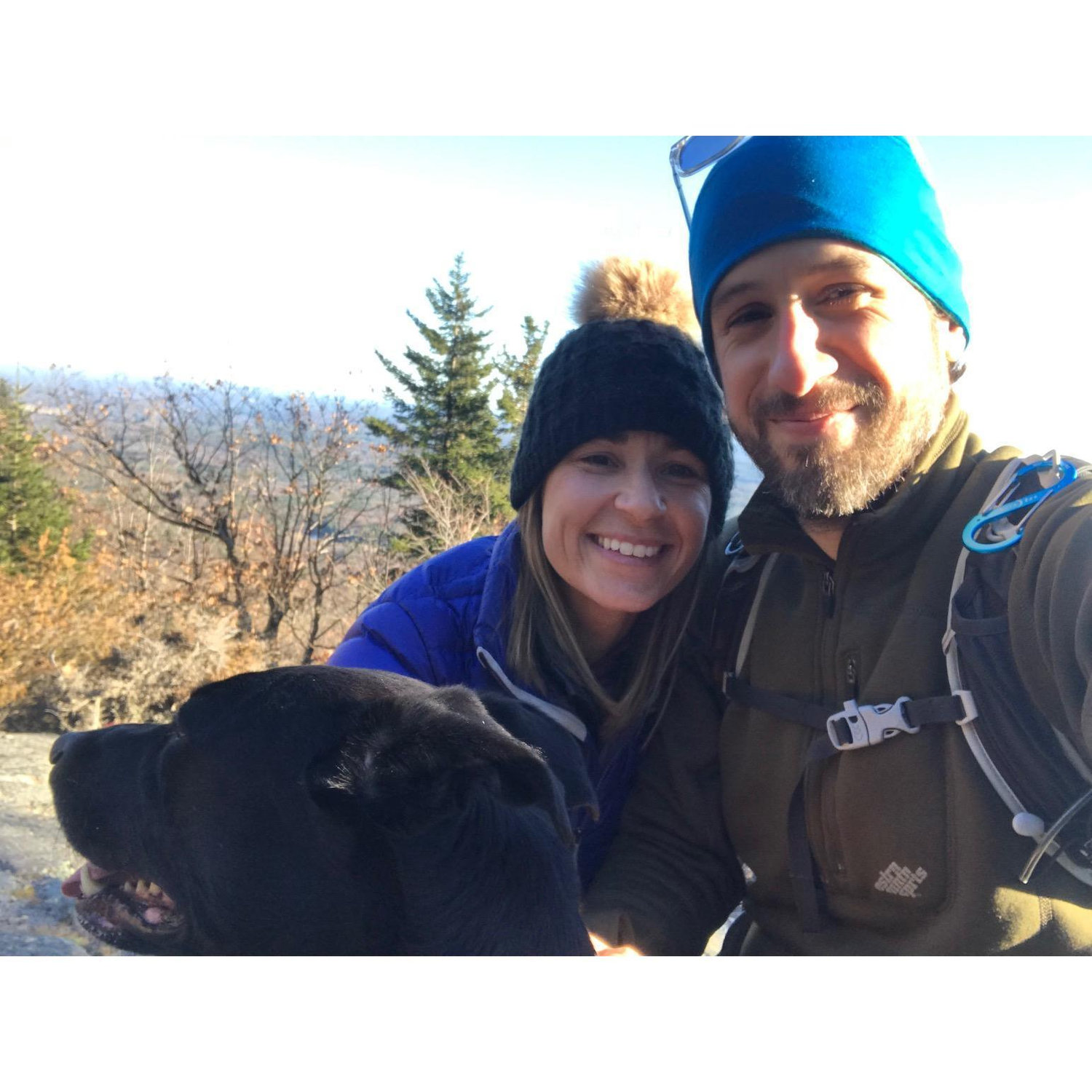 The day we got engaged, while hiking in New Hampshire.
