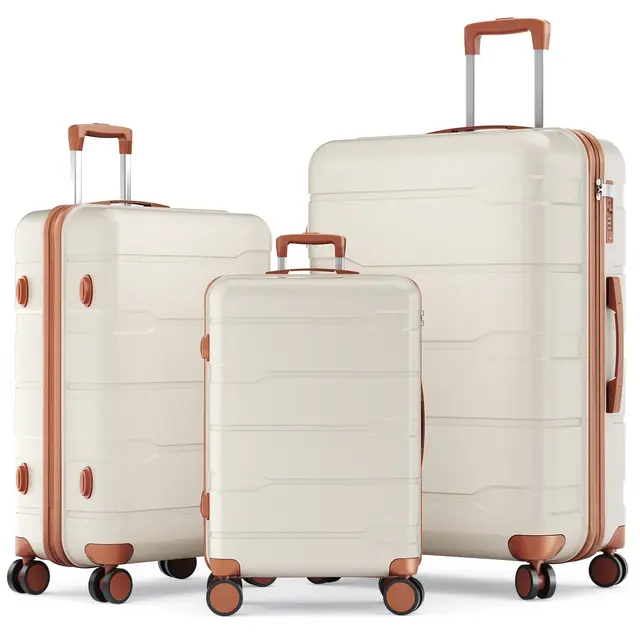 Holiday Travel Gift Set – 3-Piece PC+ABS Hardshell Luggage Set with Spinner Wheels, TSA Lock – Black Friday & Christmas Deal