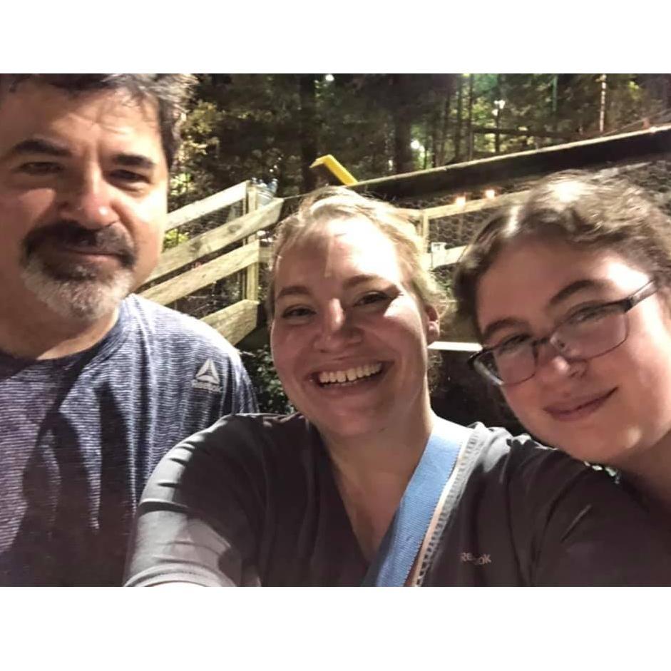 Playing Hillbilly Golf in Gatlinburg in 2019. Our first vacation together with Eric's daughter, Shaylin.