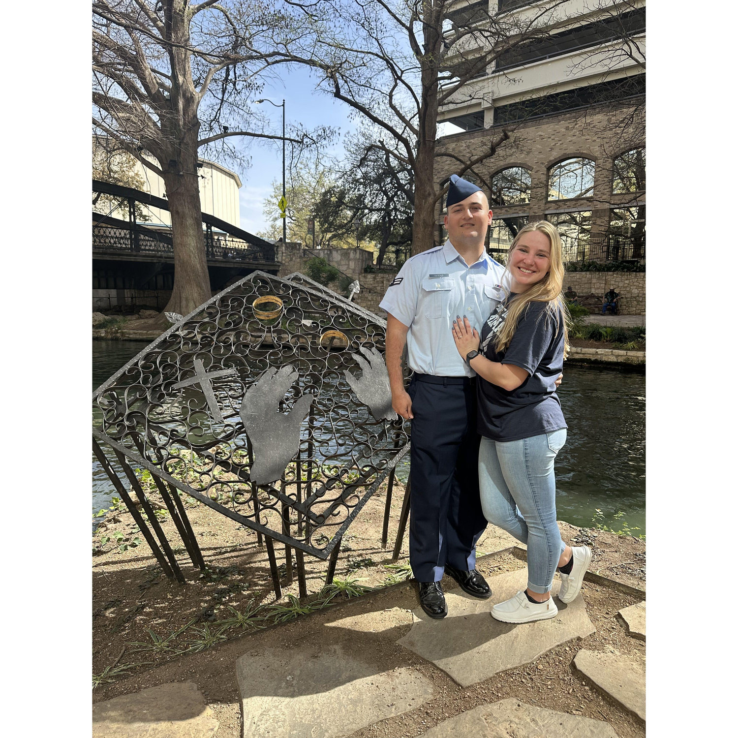 San Antonio Riverwalk after our engagement!