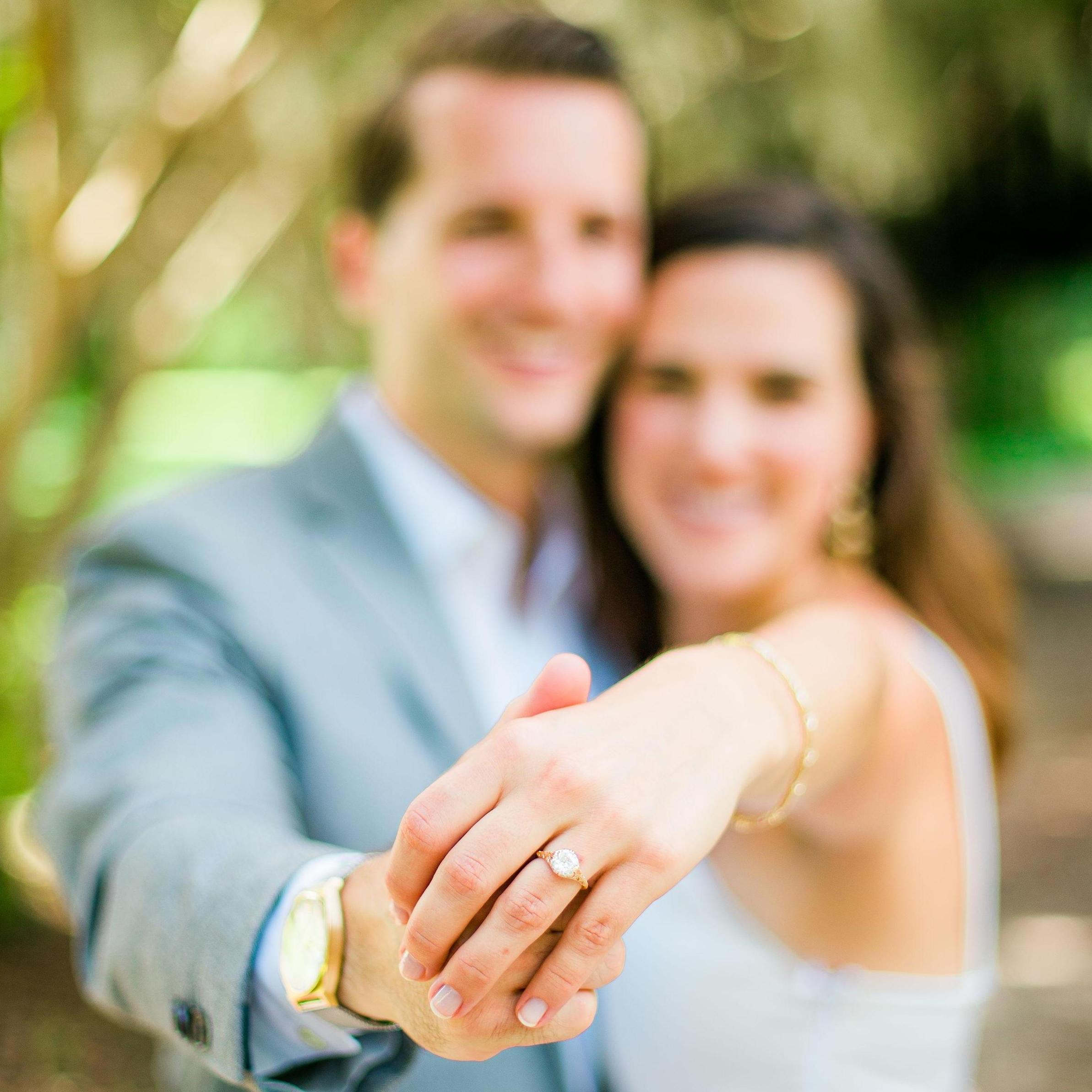 Engagement photos at Hampton Park in downtown Charleston