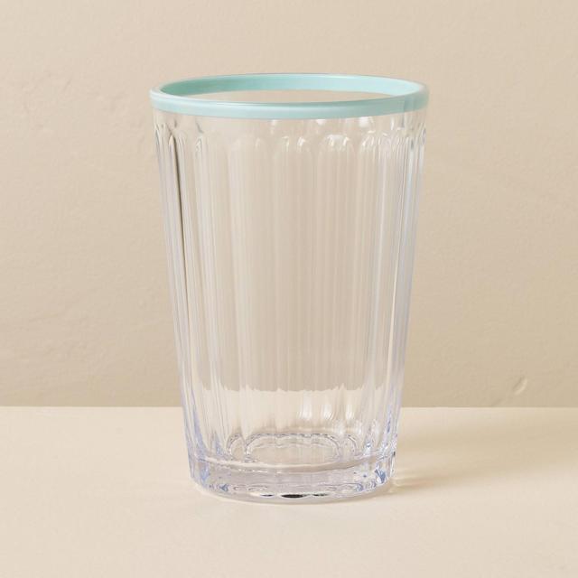 14.5oz Ribbed Plastic Tall Tumbler Light Blue - Hearth & Hand™ with Magnolia