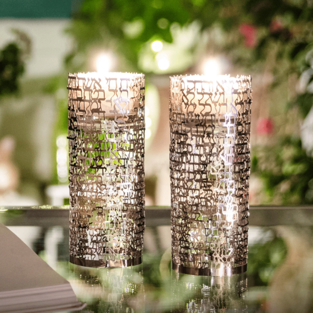 Woman of Valor Candleholders - White Gold