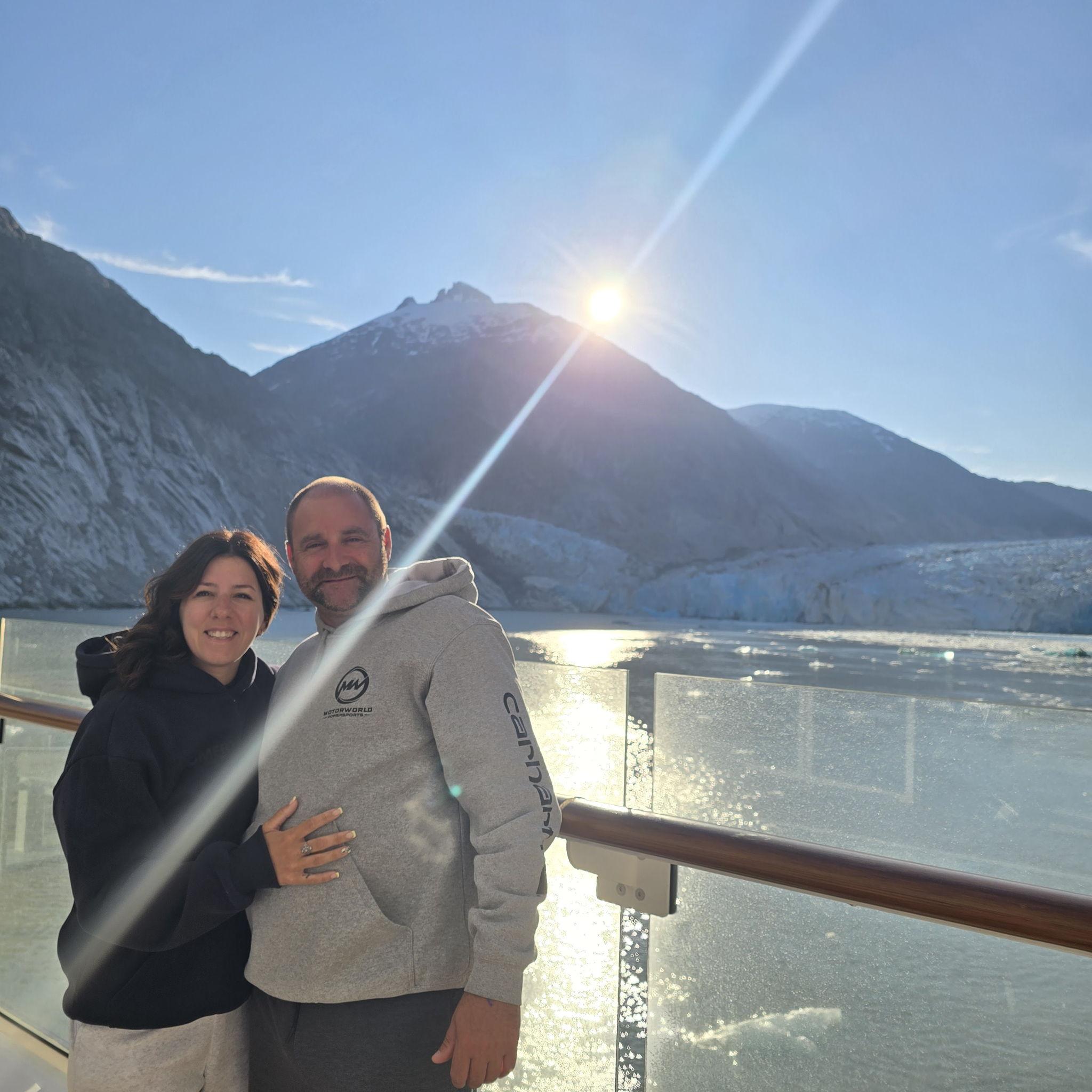 Woke up early to catch this incredible view of a glacier.