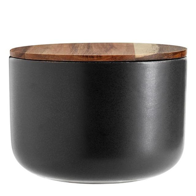 Mason Stoneware Canister, Medium (6.5" dia. x 4.5" H) - Charcoal