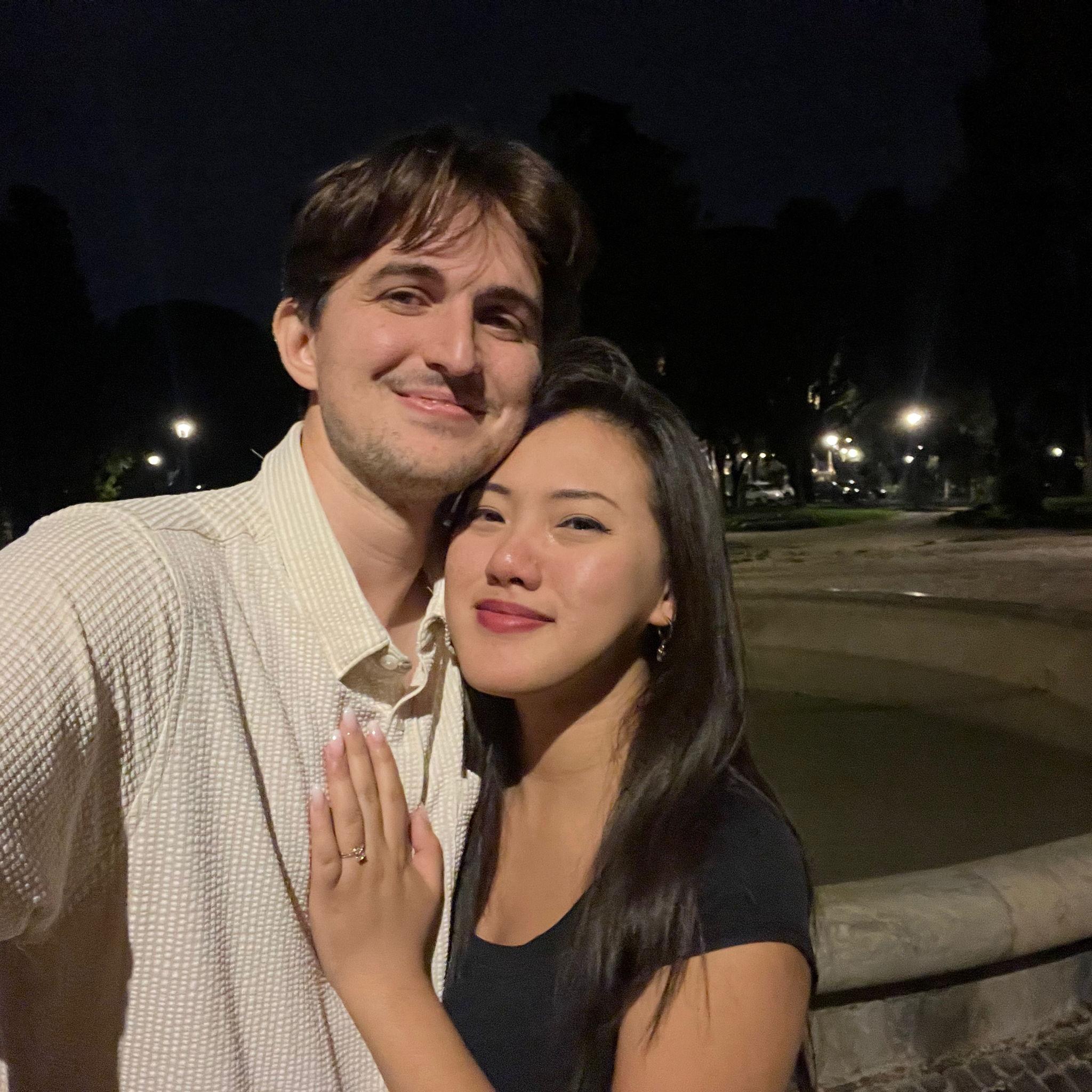 It was this night, that Patrick got his knee dirty and presented the shiny rock