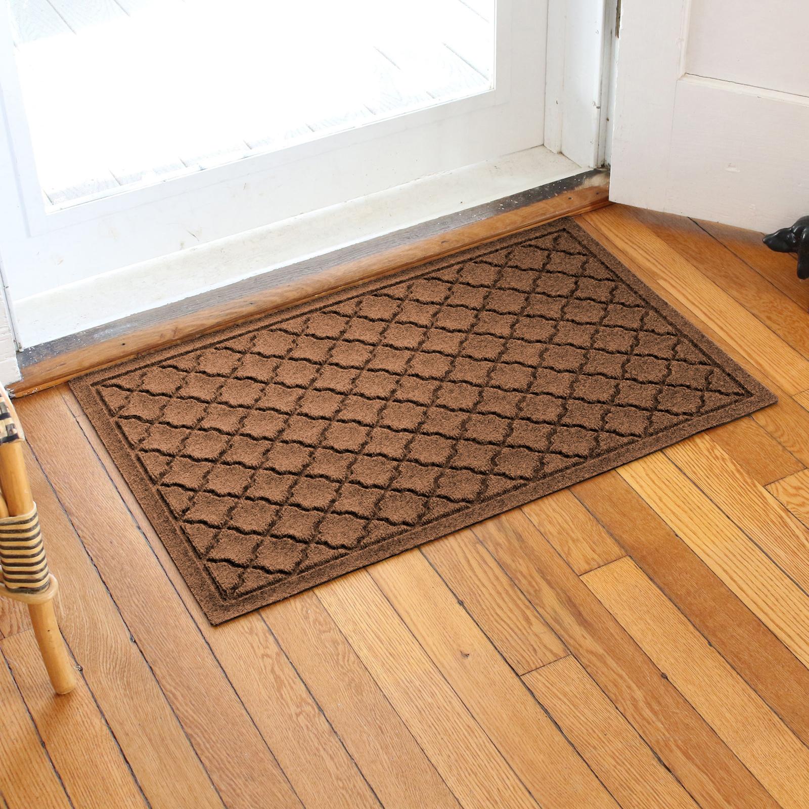 Bungalow Flooring Waterhog Flower of Life Camel 12 in. x 12 in