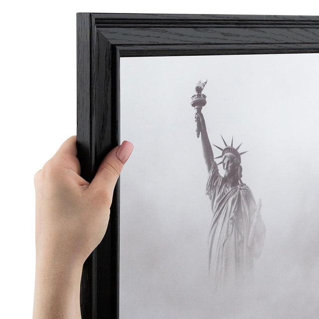 ArtToFrames 20x20 Inch Black Picture Frame, This 1.5" Custom Wood Poster Frame is Black Stain on Solid Wood, for Your Art or Photos, WOM0066-78238-YBLK-20x20