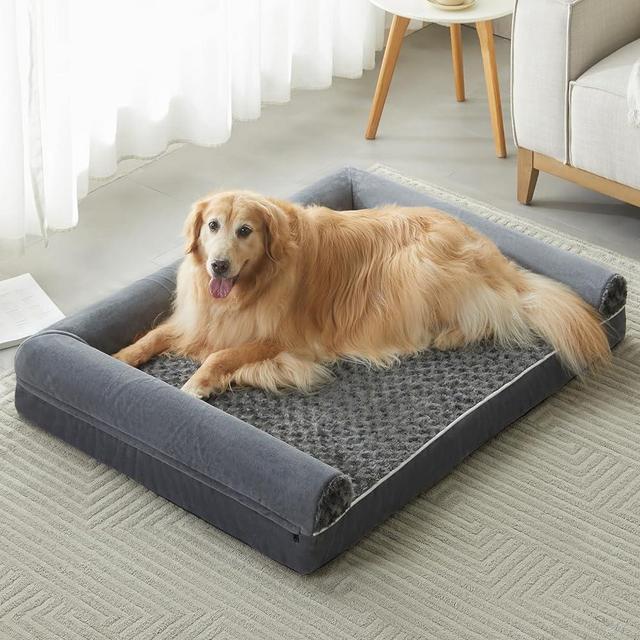 BFPETHOME Washable Dog Beds for Medium Dogs, Orthopedic Dog Bed Medium, Big Dog Couch Bed with Removable Washable Cover, Waterproof Lining and Nonskid Bottom, Egg-Crate Foam Pet Sofa Bed for Sleeping
