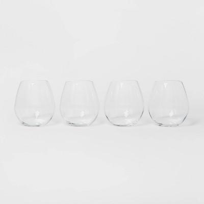 17oz 4pk Glass Stemless White Wine Glasses - Threshold™