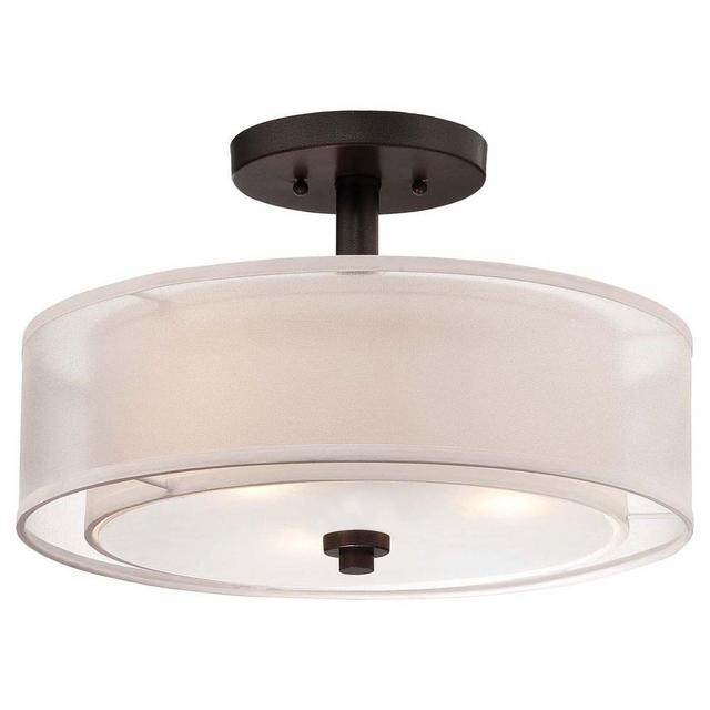 Parsons Studio 3-Light Smoked Iron Semi-Flush Mount Light